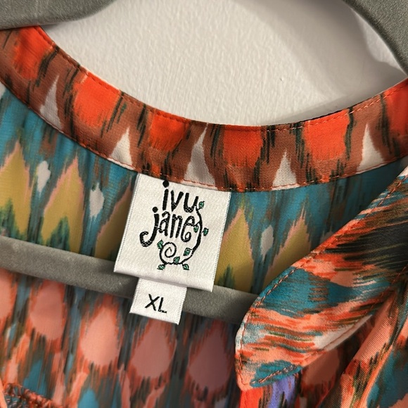 ivy jane Hi-Low Tunic geometric semi sheer XL - Picture 4 of 6